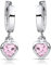 Materia Kinder Ohrringe Silber 925 Mädchen Creolen mit Zirkonia Herz rosa 18x2mm SO-389-Rosa