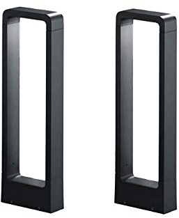2er SET moderne Sockelleuchten aus Aluminium Anthrazit, Höhe 50cm