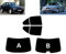 Passgenaue Tönungsfolie für 5er E39 4-Türen Limousine 1995-2003 Heck/Seitenscheiben (05% Tiefschwarz, B)