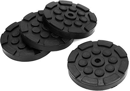 4 Pcs Car Jacking Lift Pads,Black Heavy Duty Round Rubber Arm Pads Auto Jacking Lift Pad Weightlifter Accessories