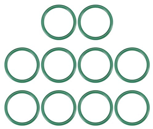 sourcing map O-Ringe aus Fluorkautschuk, 23 mm Außendurchmesser, 19 mm Innendurchmesser, 2 mm Breite, FKM-Dichtung für Maschinen und Anlagen, grün, 10 Stk.