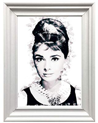 Din A4 Kunstdruck ungerahmt - Audrey Hepburn Portrait Foto Fotokunst Künstlerin Star Ikone - Frühstück bei Tiffany - Druck Poster Bild