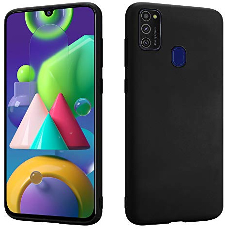 HSP Hülle für Samsung Galaxy M21, Silikon Handyhülle, Dünn Case, Schwarz | Kameraschutz, matt, passgenaue Aussparungen, erhöhte Ränder, Handy Schutzhülle, Silikonhülle, Phone Cover, Silicone