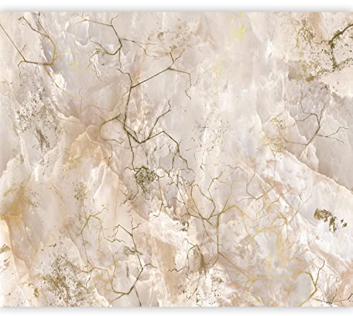 murando - Vlies Fototapete Marmoroptik 400x280cmVlies Tapeten Wandtapete XXL Wanddeko Marmor Design Wand Vliestapete Stein Effekt Dekoration Wohnzimmer Schlafzimmer Büro Steintapete Abstrakt weiß