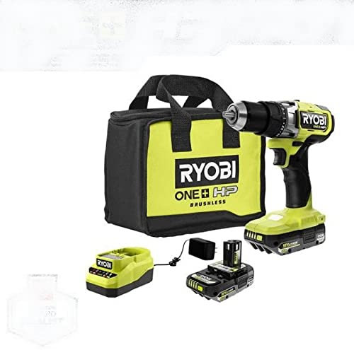 RYOBI ONE+ HP 18 V, Wireless, Brushless, 1/2 Inch Drill/Driver with (2) Powerful Batteries, Charger and 2.0 Ah Bag