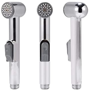 Bargin - Spruzzatore per bidet e pannolini, per bagno, bidet e WC, in acciaio inox, per la pulizia del WC, colore nero (rivestimento in plastica cromata)