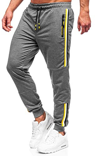 BOLF Herren Sporthose Jogginghose Trainingshose Fitnesshose Fußballhose Jogger Sweathose Jogpants Sweatpants Slim Fit Street Style K10336 Anthrazit M [6F6]
