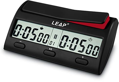 LEAP Schachuhr Digitaler Schachzeitmesser mit 7 Typ 38 Modi für die Zeiteinstellung Einschließlich Einzeln oder mehrfach Zeitraum Countdown Eingeschränkte Bewegungen oder Zeitfunktionen
