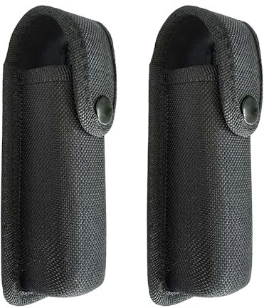 Nylon Duty Belt Flashlight Holster, Flashlight Pouch Holster for Duty Belt, 2 Pack