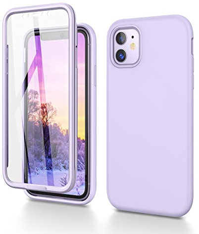 Dracool 2022 Upgrade Silikon Hülle für iPhone 11 Hülle Liquid Silikon Handyhülle 360 Grad Komplettschutz Stoßfest Kratzfest Displayschutz Ultra Dünn Flüssig Silikon Schutzhülle - Lilac Violett