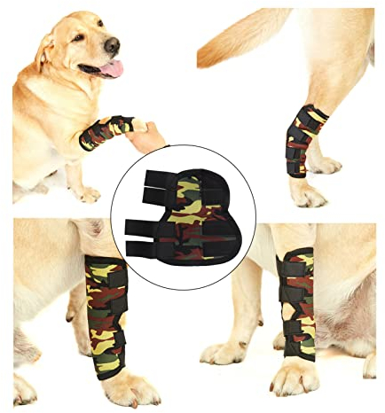 Kniebandage für Hunde Hohe Elastizität Bequem Haustier Handgelenk Kniegelenk Bandage Unterstützung für Hunde Hinteres Bein Sprunggelenk für Verletzungen und (S)