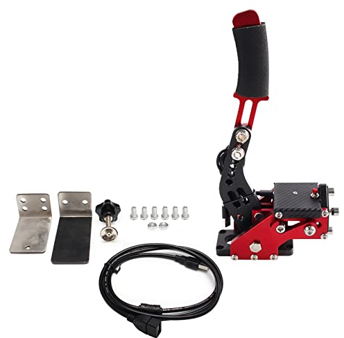 Bruce & Shark USB Handbremse Handbrake with Fixed Base für Racing Games Wheel Stand G29 für PS4/PS5 & G29 & 64-bit PC Logitech Rot [video game]