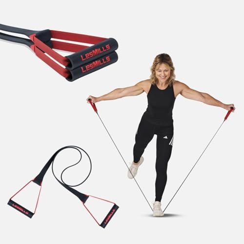Les Mills™ SMARTBAND™ Widerstandsband mit Griffen für effektives Training und Stretching zu Hause