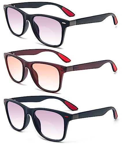 KoKoBin Bifocal Reading Glasses UV400 Protection Sunglasses Anti Blue Light for Women Men Computer Sunreaders (3 Pack, 3, diopters)
