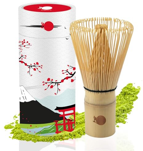 ORIGEENS MATCHA BESEN AUS BAMBUS 100 BORSTEN - Traditioneller Chasen Matchabesen für die japanische Teezeremonie - Matcha Whisk