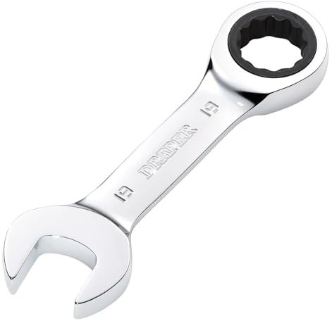 Draper 27930 HI-TORQ Metric Stubby Ratchet Combination Spanner, 19mm