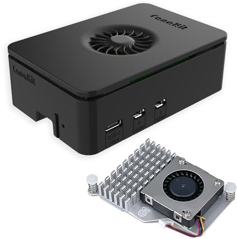 CanaKit Pi 5 Case for Raspberry Pi 5 with Active Cooler (Black)