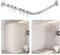 AUBWIG Riel de cortina de ducha de acero inoxidable en forma de L Bañera de baño Barra de cortina de ducha de esquina Sin perforaciónpara el baño de la tienda de ropa (75-95 cm x 120-165 cm)