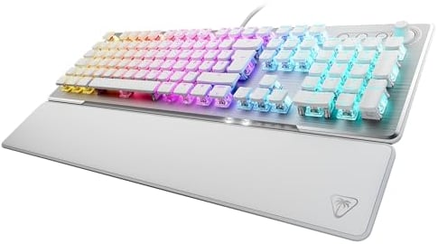 Turtle Beach Vulcan II – Mechanische PC Gaming-Tastatur, Titan II-Schalter, anpassbare beleuchtete RGB-Tasten, abnehmbare Handballenauflage, Aluminiumplatte – Weiß