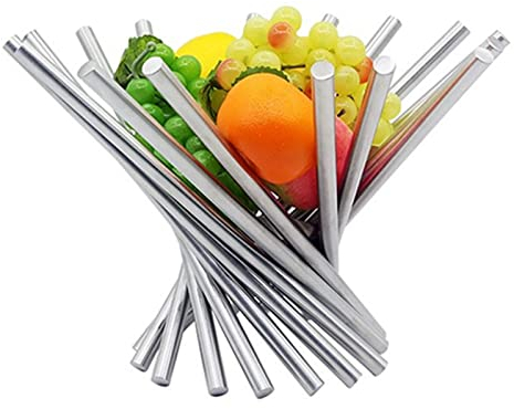 OUYUE Cesta De Frutas Fruit Bowl for Sala de Estar, rotación de Acero Inoxidable Cesta de Frutas de Frutas Frutas for el Soporte de la Vegetal Decoración de la casa Creativa. Fruteros