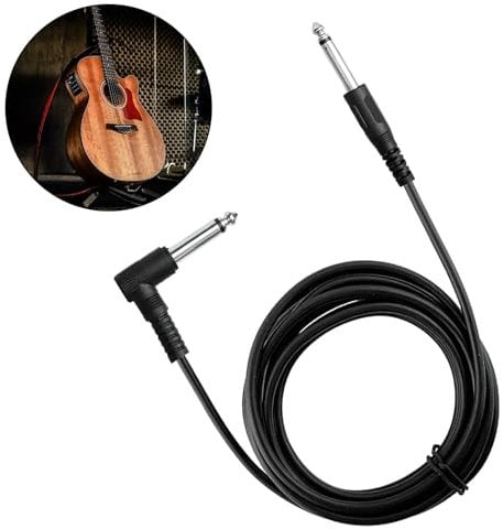 SMCEHEYA Guitar Cable 1.5M Electric Guitar Balanced Line 1/4 Inch TRS Instrument Stereo Jack Cables Braided Guitar Lead Instrument Cables 6.35mm Jack Cord for Speaker Amplifier Bass Studio