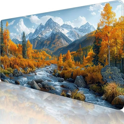 Giallo Tappetino Mouse xxl 1200x600 mm, Tappetino Mouse Gaming Autunno Mousepad Esteso, Migliora Precisione e Velocità, Tappetino Scrivania Pc Impermeabile per Ufficio e Accessori Gaming, Regalo I-Q