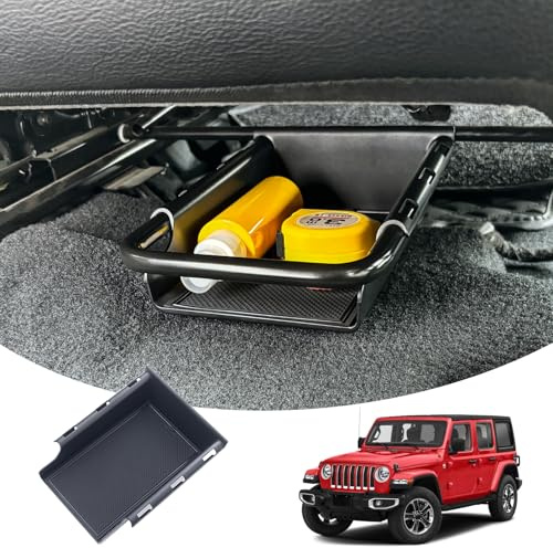 JKCOVER Organizer für Vordersitz, praktisch, Schwarz, ABS-Kunststoff, Sitzverstaukasten, Auto, verstecktes Zubehör, Jeep Wrangler JL/JLU 2018–2025, Jeep Gladiator JT Truck 2020–2025