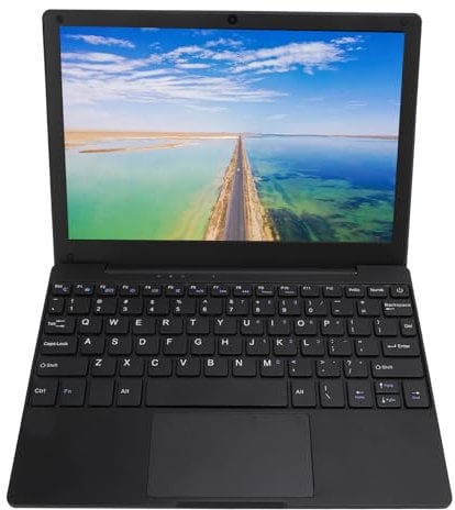 Fockety Computadora Portátil, 10.1 Pulgadas IPS 512 GB Pantalla 1280x800 Procesador de Cuatro Núcleos Carga Inalámbrica Tipo C Mini Computadora Computadora Portátil Ultra (Enchufe de la