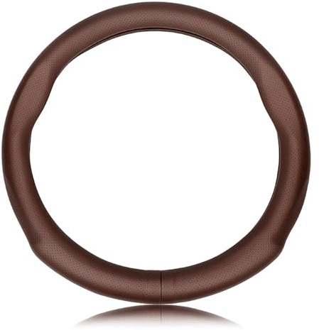 Txopaf Auto Leder Lenkradhüllen, für Mercedes-Benz Vito Viano W639 2003-2014 Lenkradbezug Atmungsaktive Lenkradhülle Anti-Rutsch Lenkradschutz Gemütliche zubehör,B/Brown-Perforated