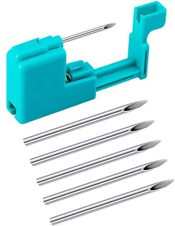 Longbeauty Körper Piercing Kit für Bauchnabel/Lippe/Zunge/Ohr/Nase/Augenbraue/Nippel Selbst Piercing Pistole Nadel Werkzeuge, 6 Pcs, 16G