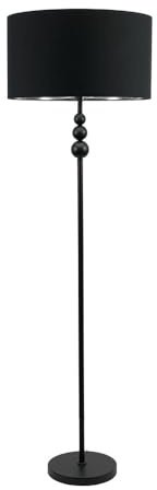 ValueLights | Marissa Black Floor Lamp with Black & Chrome Inner Shade | Floor Lamps, Home Décor & Improvement Essential