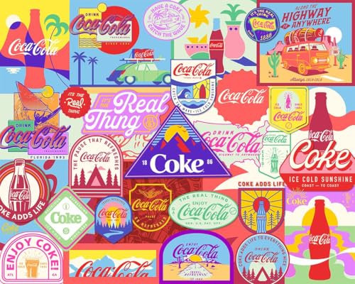Springbok Coca-Cola Outdoor Escape 1000 Teile Puzzle für Erwachsene - Bunte Coca Cola Collage