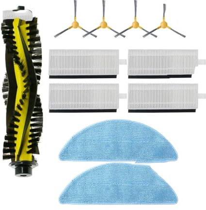 Nilnyvda Filtre Hepa, Brosse Principale en Tissu de vadrouille, Compatible avec Neatsvor X520/600 Tesvor X500 Pro T8 M1, Accessoires de Remplacement for aspirateur Robot(Set 2)