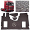 Automatte LKW Fahrerabsatz Set kompatibel mit Mercedes Actros MP4 MP5 MP6 (Dunkel braun, beige Nähaden, Beifahrersitz gefedert)