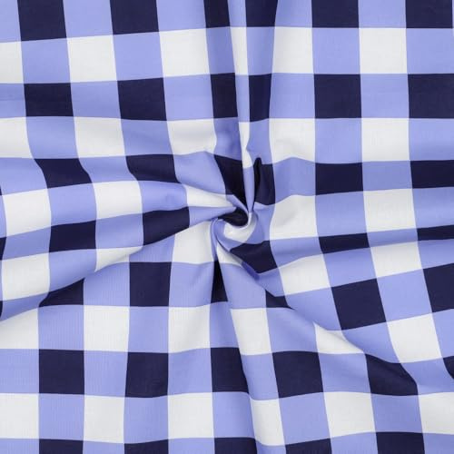 Beschichtete Baumwolle LEMONS & CHECKS | je 3 Farben | by Poppy | Ökotex | ab 50x148cm | Meterware (Checks, blue)