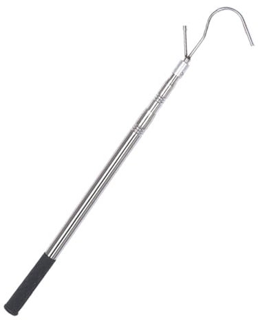 ETAWDE Edelstahl-Teleskopstangen mit Haken, Markisenöffner, Teleskop-Abzieher, ausziehbar 58,9 cm – 150 cm, mehrere Abschnitte, abschließbar