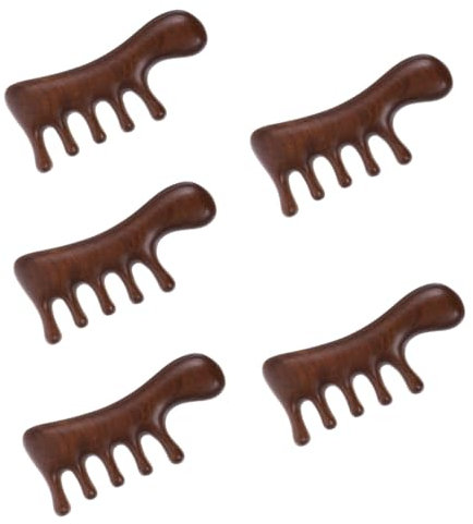 minkissy 5 Stück Kamm aus Sandelholz Rattenschwanzkämme Borste Kammentwirrer Lockenwickler keine Hitze Haarbürste entwirren lockengel lockenstyler friseurkamm comb Holzauswahl Haar pflücken