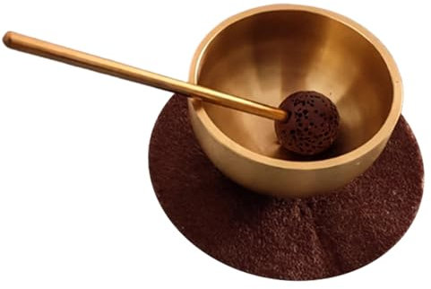 Mini cuenco tibetano con sonido angelical que reconforta el corazón. Juego de cuencos tibetanos pequeños con mazo y cojín. Instrumento portátil para meditación y alivio del estrés. Cuencos tibeta