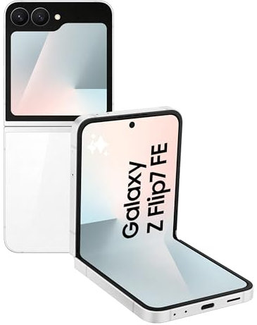 Samsung Galaxy Z Flip7 FE Smartphone AI pieghevole, 3 anni di Garanzia del produttore, RAM 12GB, 128GB, Display 3,4 Super AMOLED/6,7 Dynamic AMOLED 2X, Fotocamera 50MP, White [Versione italiana]