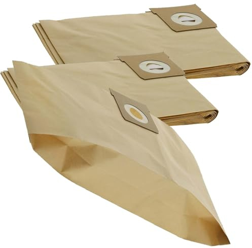Masterpart Vacuum Paper Dust Filter Bags, 16 & 20 Litre, Pack Of 10, Compatible With MacAllister Wet & Dry Vacuum Cleaners