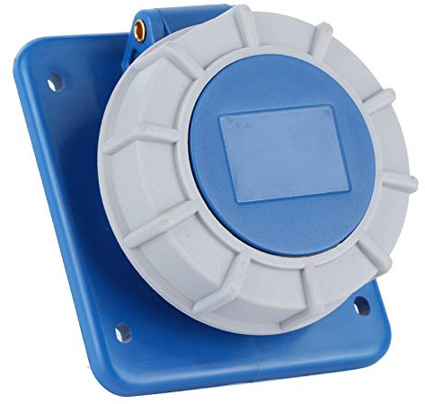 Boat Shore Power Socket with Gasket, IP67 Waterproof 16A 220‑250V, Perfect for Yacht RV Motorhome and Caravan Use