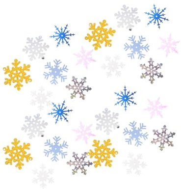 JEWEDECO Weihnachtskonfetti Füllmaterial Schneeflocken 15g aus Kunststoff Packung und für zur festlichen Weihnachtsfeier Tischdekoration Tür und Auto