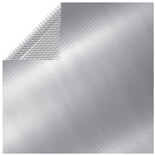 Kaloriko Telo di copertura per piscina argento in polietilene, 975 x 488 cm, pellicola solare per piscina, copertura protettiva, telone protettivo per il pavimento per giardino e vasca idromassaggio