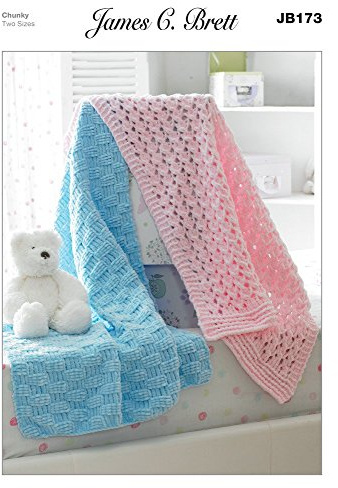 James C Brett Chunky - JB173 Baby Blankets 2 sizes