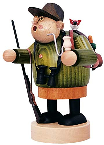 Rudolphs Schatzkiste Räuchermann Jäger mit Rucksack BxTxH= 12x12x22cm NEU Rauchen Rauchfigur Rauchmann Räucherfigur Räucherkerze Smoker Kerze Figur Mann Holz Seiffen Erzgebirge Holz Schnee Dekoration