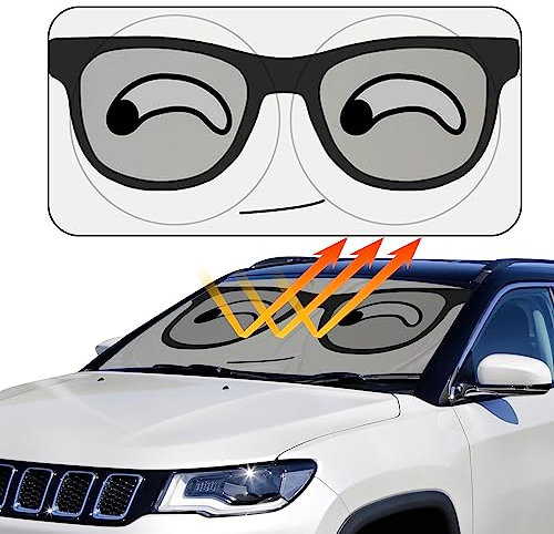 AYAMAYA, Parasol para Parabrisas y Ventana de Coche para bebé, Protector de Rayos UV, Impermeable, Plegable, Grande y portátil, con diseño de Ojos Bonitos de Dibujo Animado, 150 x 84 cm