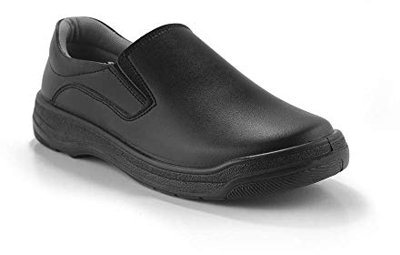 Zapato de Seguridad Negro Saxa S2 - Ligero, Antideslizante, Flexible, Lavable, Antistatico - para Alimentacion, Cocina, Sanitario, Medicina, Hostelería (38, Negro)