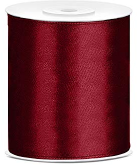 DaLoKu - Satinband - 6/12/25/38/50/100mm x 25m, Größe:100mm x 25m, Farbe:Dunkelrot