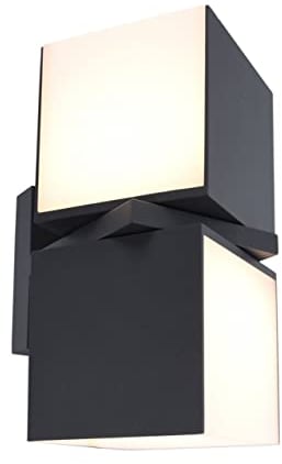 ECO-LIGHT LED-Außenwandleuchte CUBA, moderne Wandlampe aus Gussaluminium in Anthrazit, um je 350° drehbare Leuchtkuben, wetterfeste Außenleuchte, Warmweißes Licht 3000K, 1000 Lumen hell