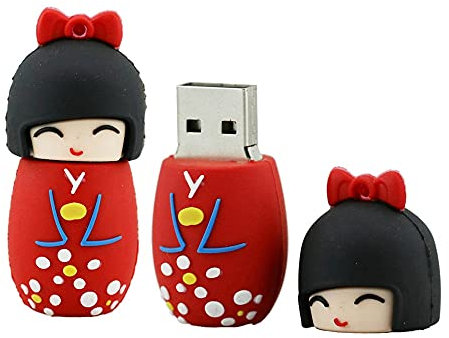 OneSquareCore 16GB Japanese Kimono Girl Shape USB Flash Drives Pen Drive Memoria Flash Stick PenDrives USB Flash Disk Thumb Drive U Disk USB Drive USB (Red)